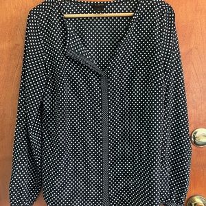 Lovely black and white polka dot Ann Taylor blouse